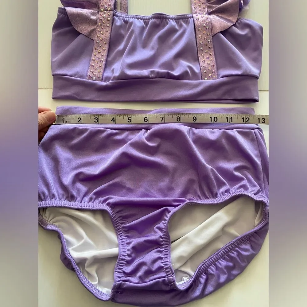 Kelle solo dance costom custume purple lavender 2 piece acro jazz 2867 MA adult